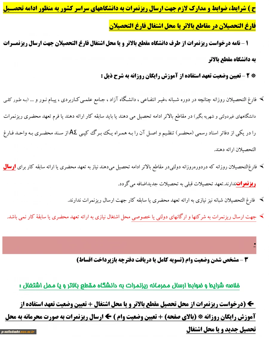 شرایط ضوابط و مدارک لازم 
