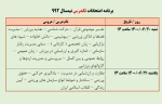 برنامه امتحانات تکدرس در شهریورماه 1400 2