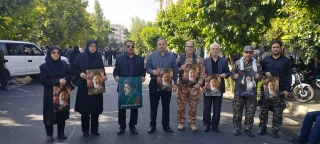 وداع دانشگاهیان دانشگاه فنی و حرفه‌ای در استان تهران با پیکر شهدای سانحه سقوط بالگرد