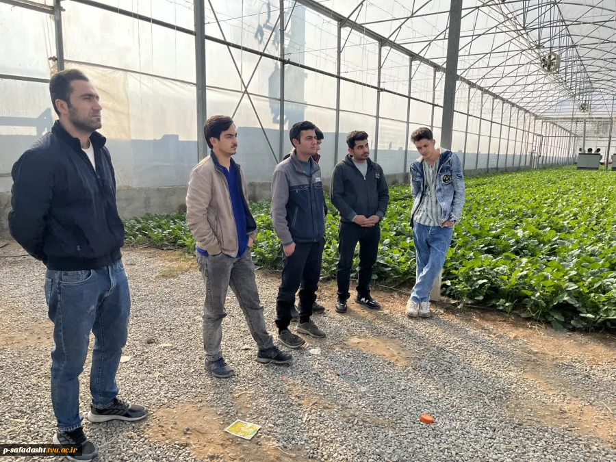 بازدید علمی دانشجویان درس ماشین ها و تجهیزات باغبانی استاد نسیم حبیبی از گلخانه آقای دهقان 4