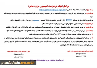 اطلاعیه درخواست کمیسیون موارد خاص